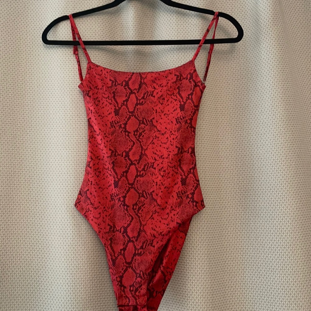 Snake skin body suit with open back